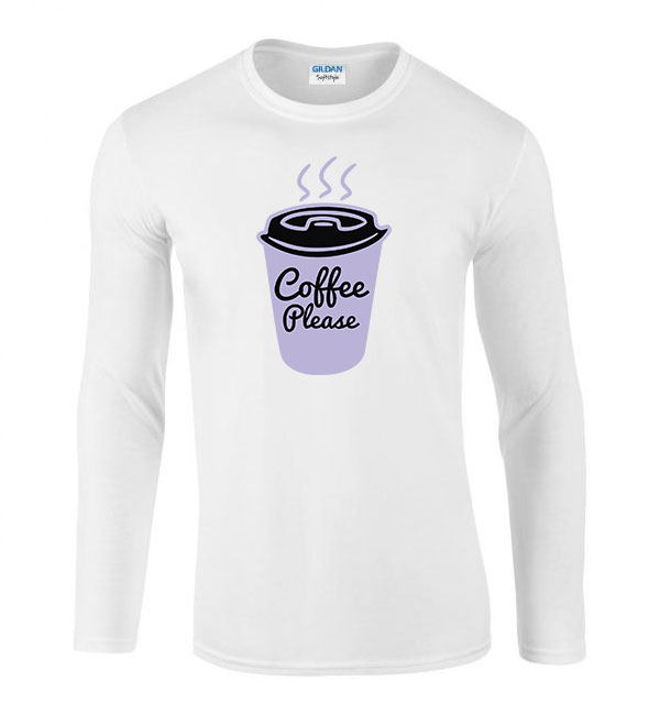 coffee kávé Fehér Férfi Hosszú Ujjú Póló