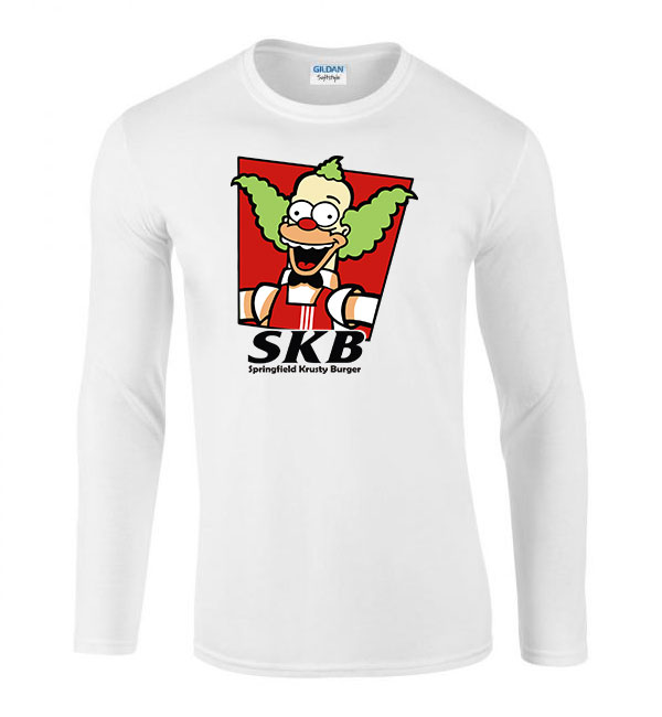 krusty burger simpson család Fehér Férfi Hosszú Ujjú Póló