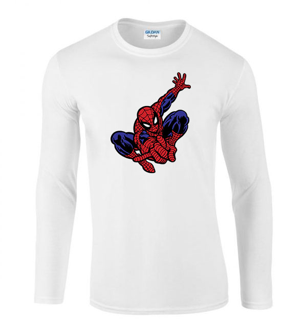 spider man pókember Fehér Férfi Hosszú Ujjú Póló