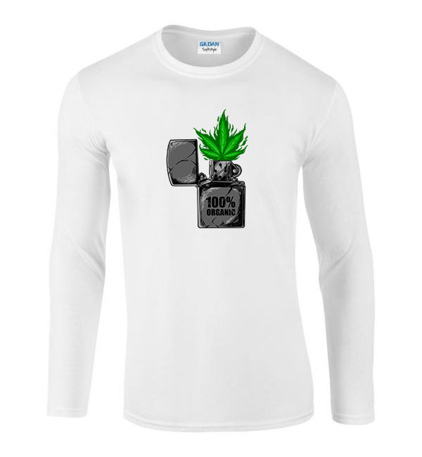 canabis cannabis kanabisz marihuána Fehér Férfi Hosszú Ujjú Póló