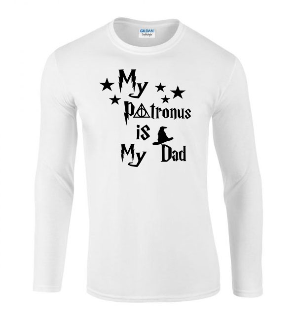 harry potter apa patrónus dad Fehér Férfi Hosszú Ujjú Póló