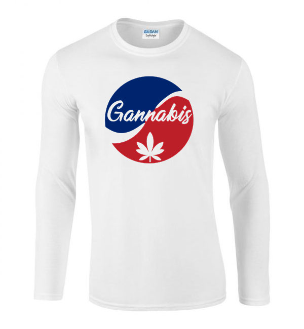 cannabis kanabisz  Fehér Férfi Hosszú Ujjú Póló