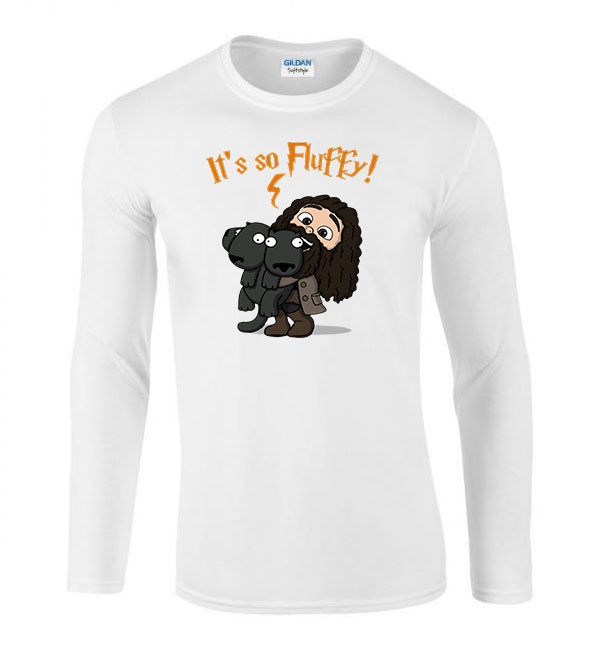 harry potter hagrid bolyhoska Fehér Férfi Hosszú Ujjú Póló