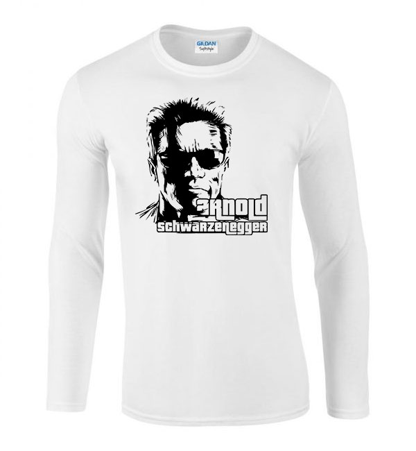 arnold schwarzenegger Fehér Férfi Hosszú Ujjú Póló