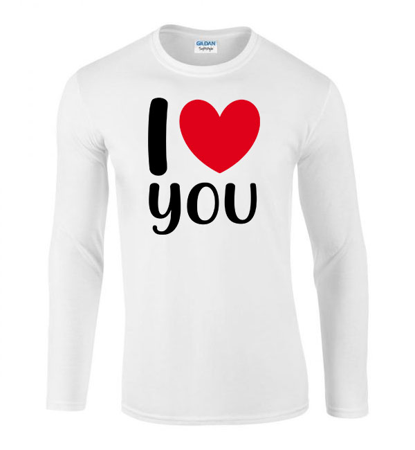 i love you Fehér Férfi Hosszú Ujjú Póló