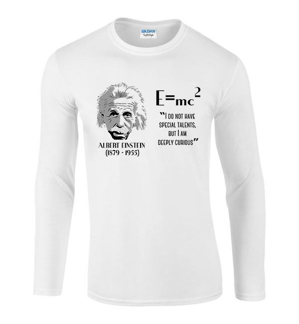 albert einstein Fehér Férfi Hosszú Ujjú Póló