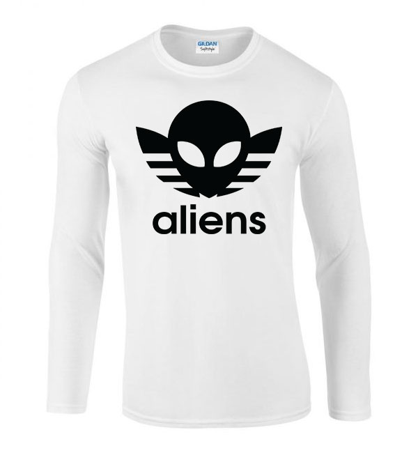 ufo aliens Fehér Férfi Hosszú Ujjú Póló