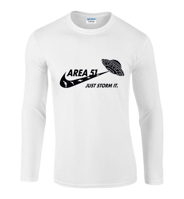 area 51 ufo 51 es körzet Fehér Férfi Hosszú Ujjú Póló