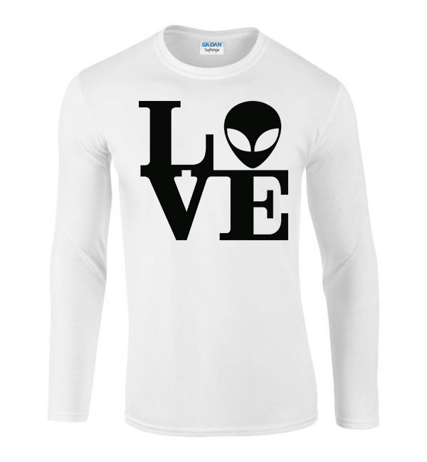 UFO love Fehér Férfi Hosszú Ujjú Póló