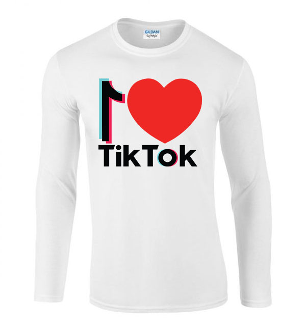 tik tok Fehér Férfi Hosszú Ujjú Póló
