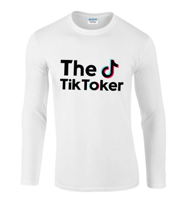 tik tok Fehér Férfi Hosszú Ujjú Póló