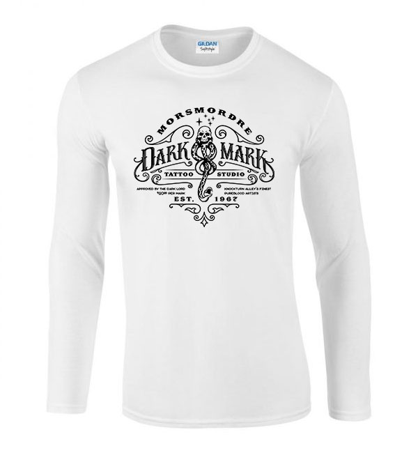 dark mark harry potter Fehér Férfi Hosszú Ujjú Póló