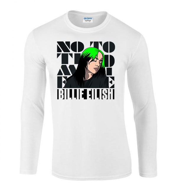 Billie Eilish Fehér Férfi Hosszú Ujjú Póló