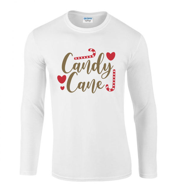 candy care karácsony karácsonyos Fehér Férfi Hosszú Ujjú Póló