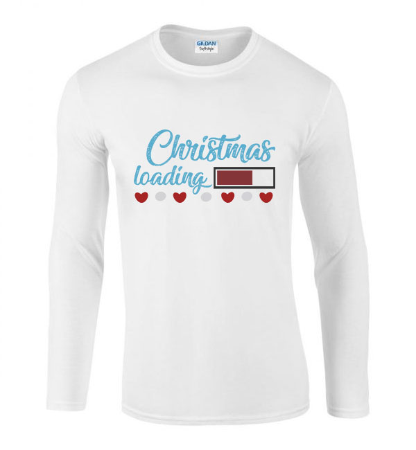 karácsony christmas karácsonyos Fehér Férfi Hosszú Ujjú Póló