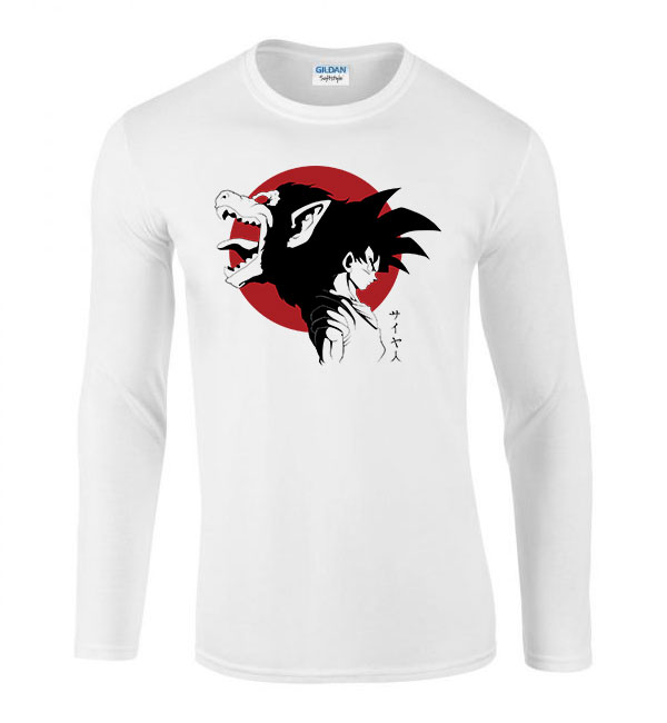 dragon ball son goku Fehér Férfi Hosszú Ujjú Póló