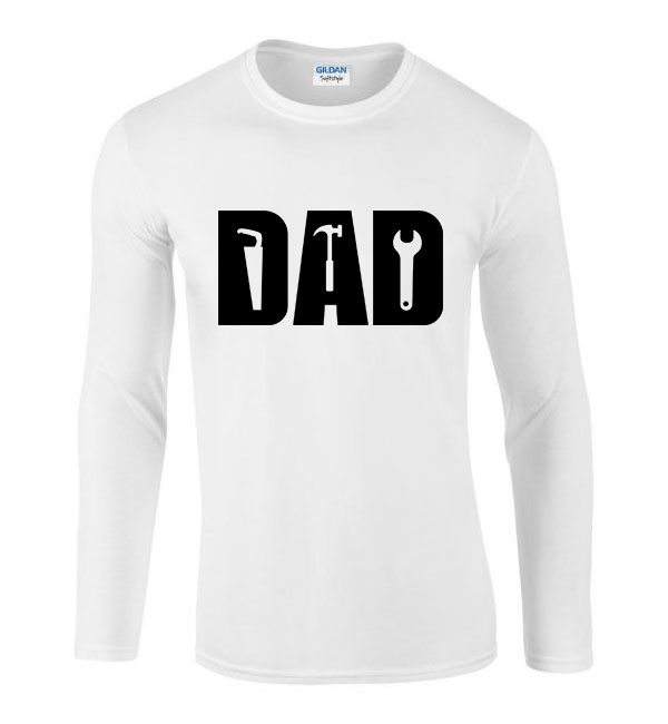 apa apáknak apák napja dad Fehér Férfi Hosszú Ujjú Póló