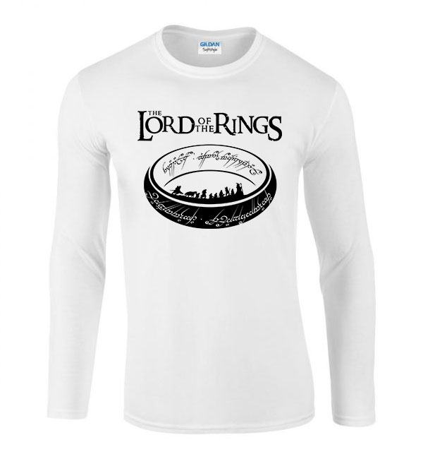 the lord of the rings gyűrűk ura Fehér Férfi Hosszú Ujjú Póló