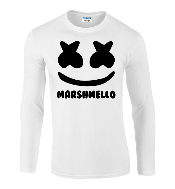 marshmello Fehér Férfi Hosszú Ujjú Póló