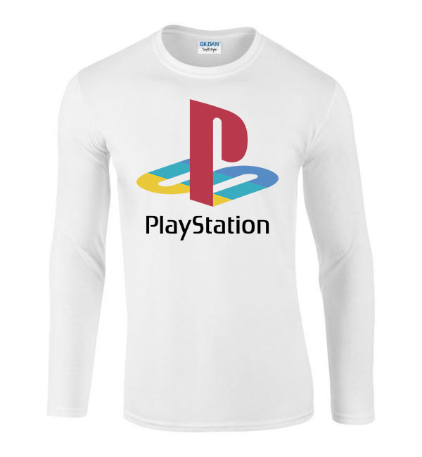 playstation Fehér Férfi Hosszú Ujjú Póló