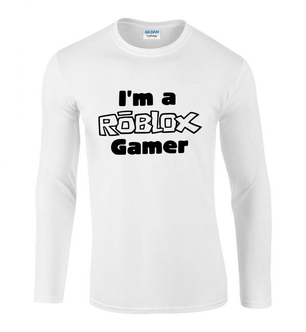 roblox gamer Fehér Férfi Hosszú Ujjú Póló