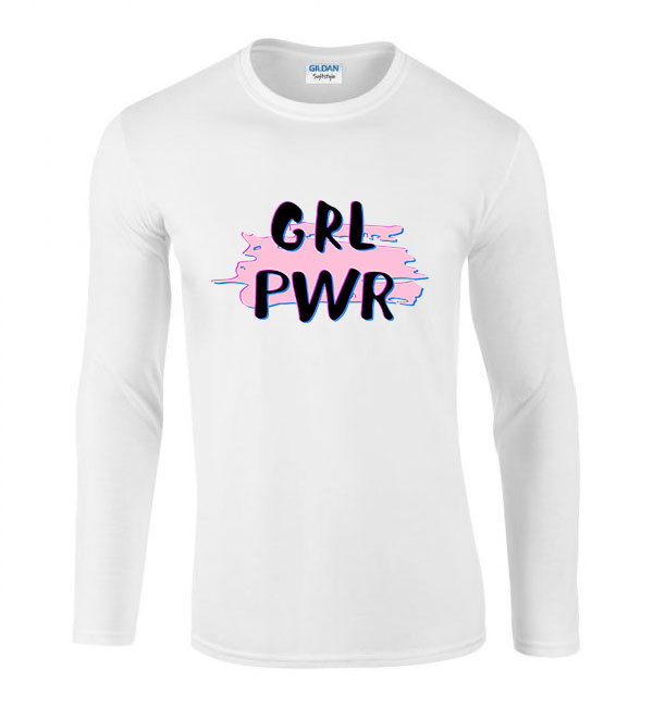 girl power grl pwr Fehér Férfi Hosszú Ujjú Póló