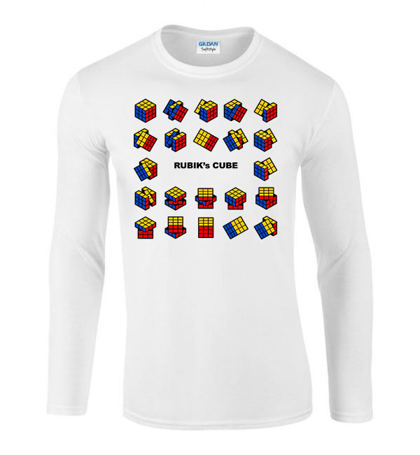 rubik kocka rubics cube Fehér Férfi Hosszú Ujjú Póló