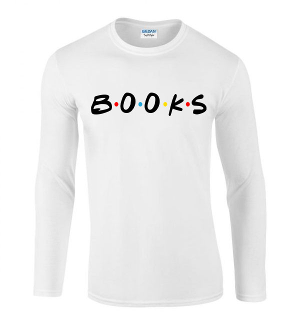 olvasás könyvek books Fehér Férfi Hosszú Ujjú Póló