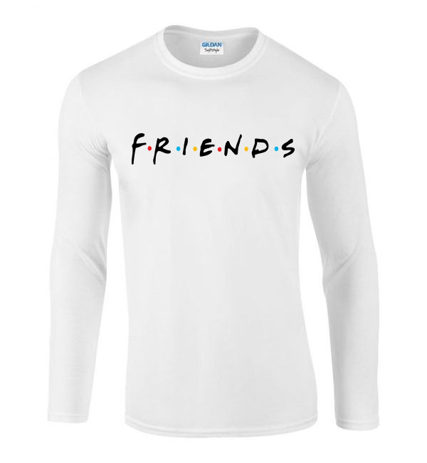 friends jóbarátok Fehér Férfi Hosszú Ujjú Póló
