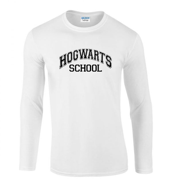 harry potter roxfort hogwarts Fehér Férfi Hosszú Ujjú Póló