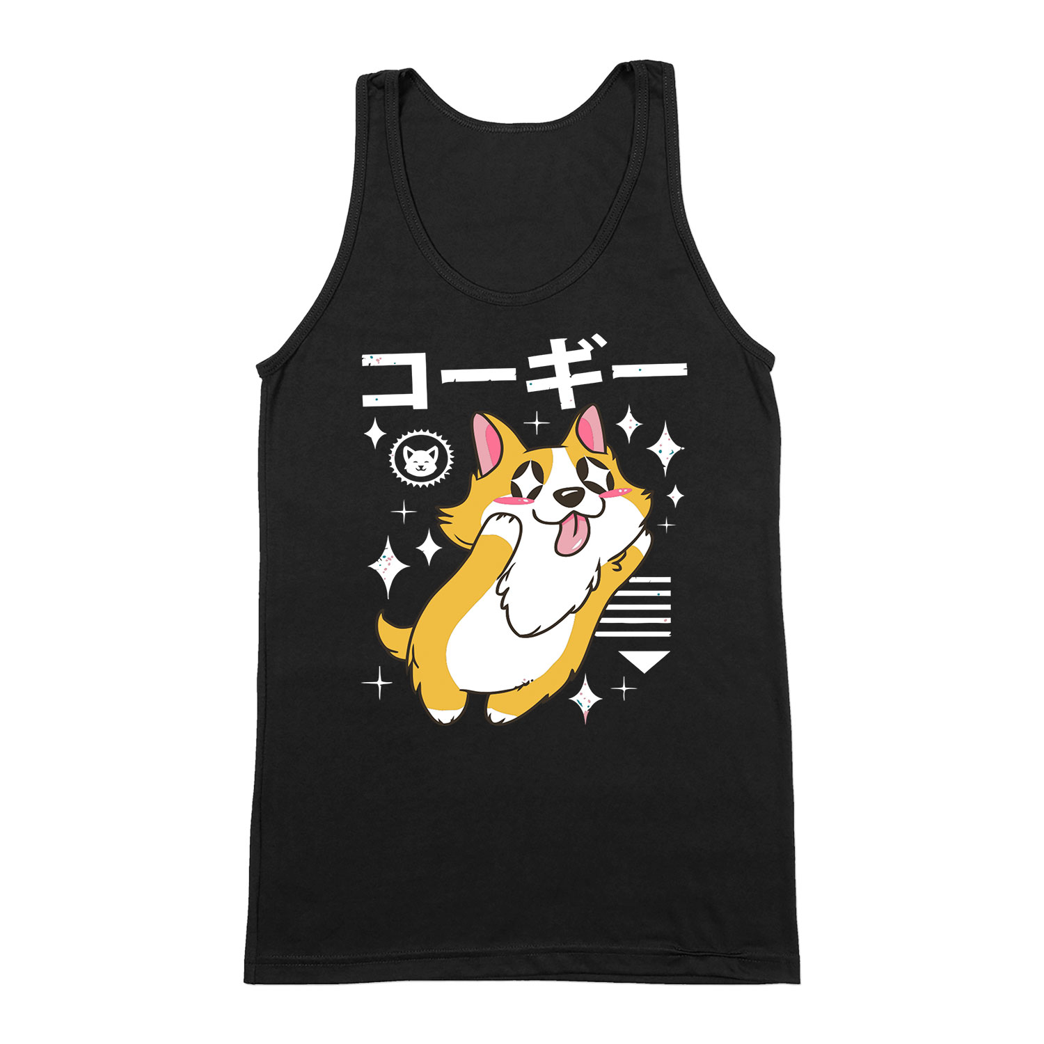 korgi corgi kutya Fekete Férfi Trikó