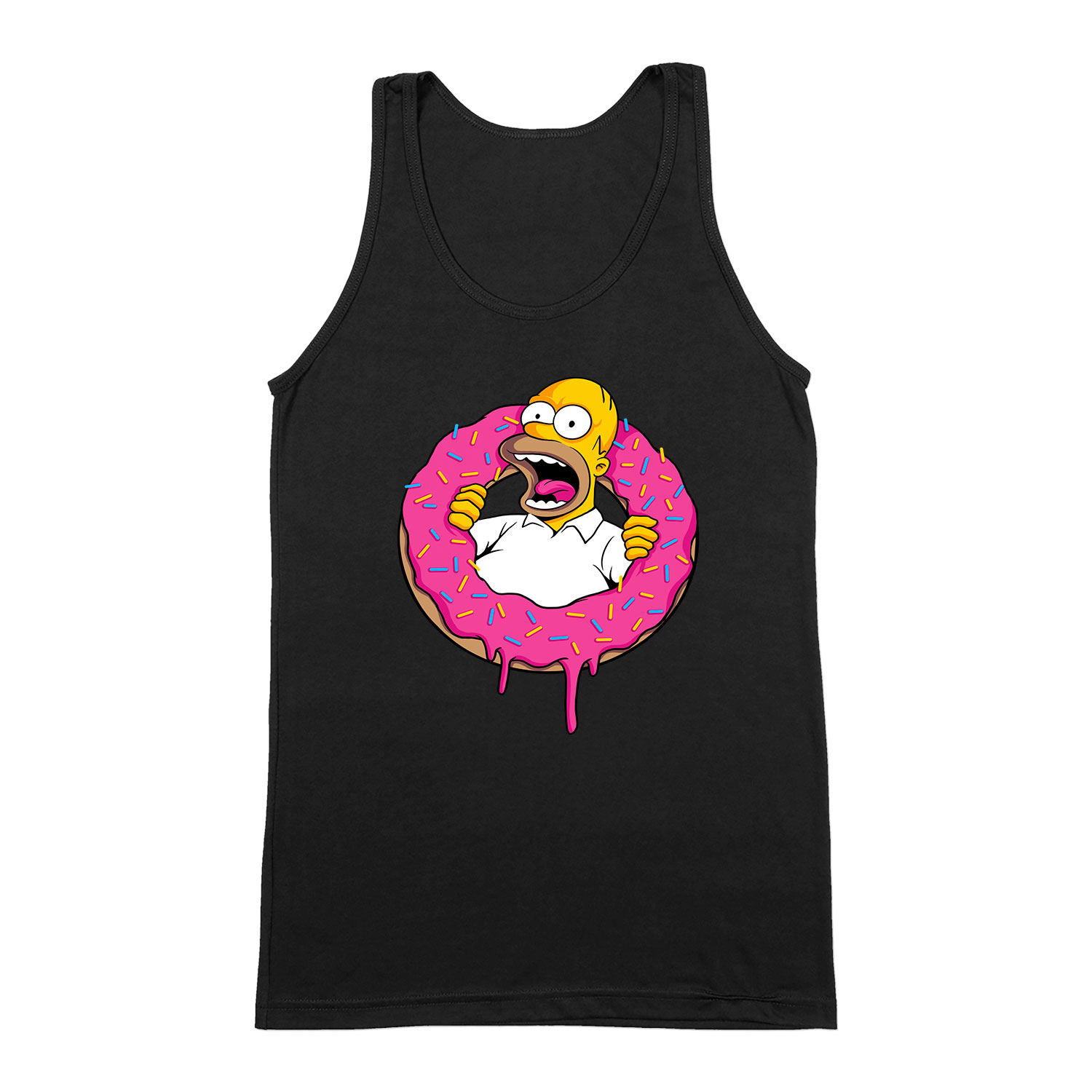 fánk homer donut simpson Fekete Férfi Trikó