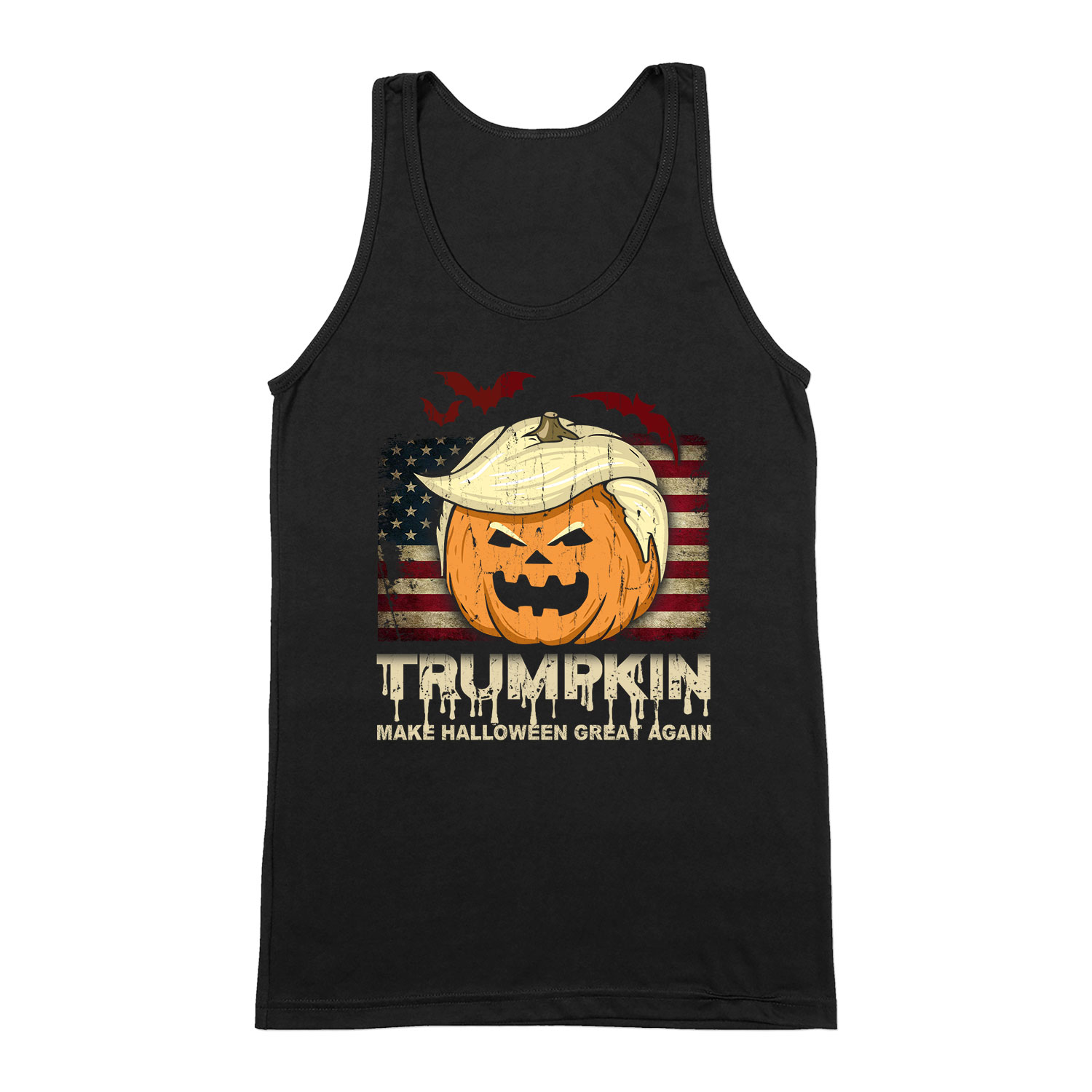 halloween tök donald trump Fekete Férfi Trikó
