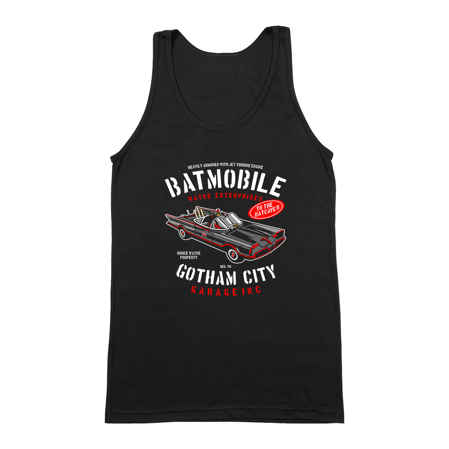 batman batmobile Fekete Férfi Trikó