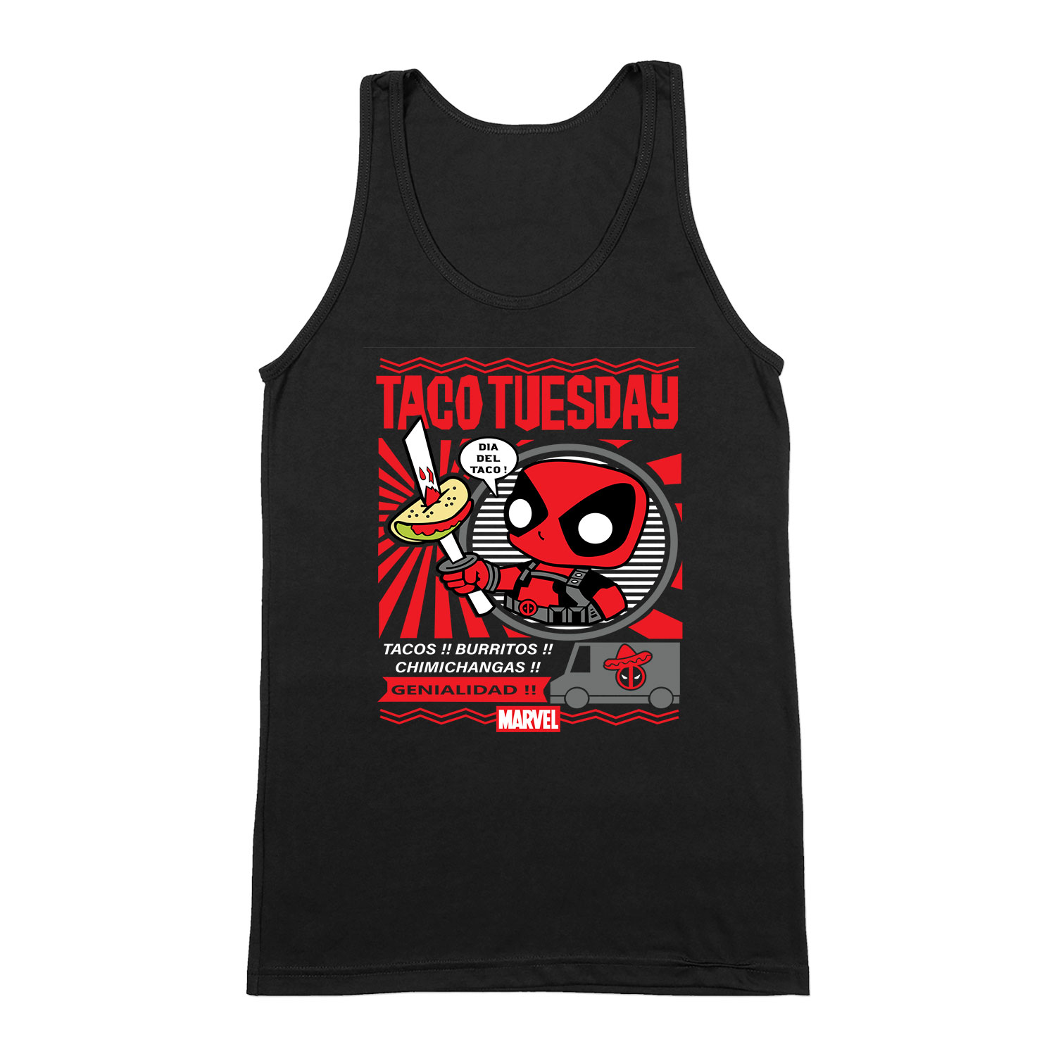 taco tuesday deadpool Fekete Férfi Trikó