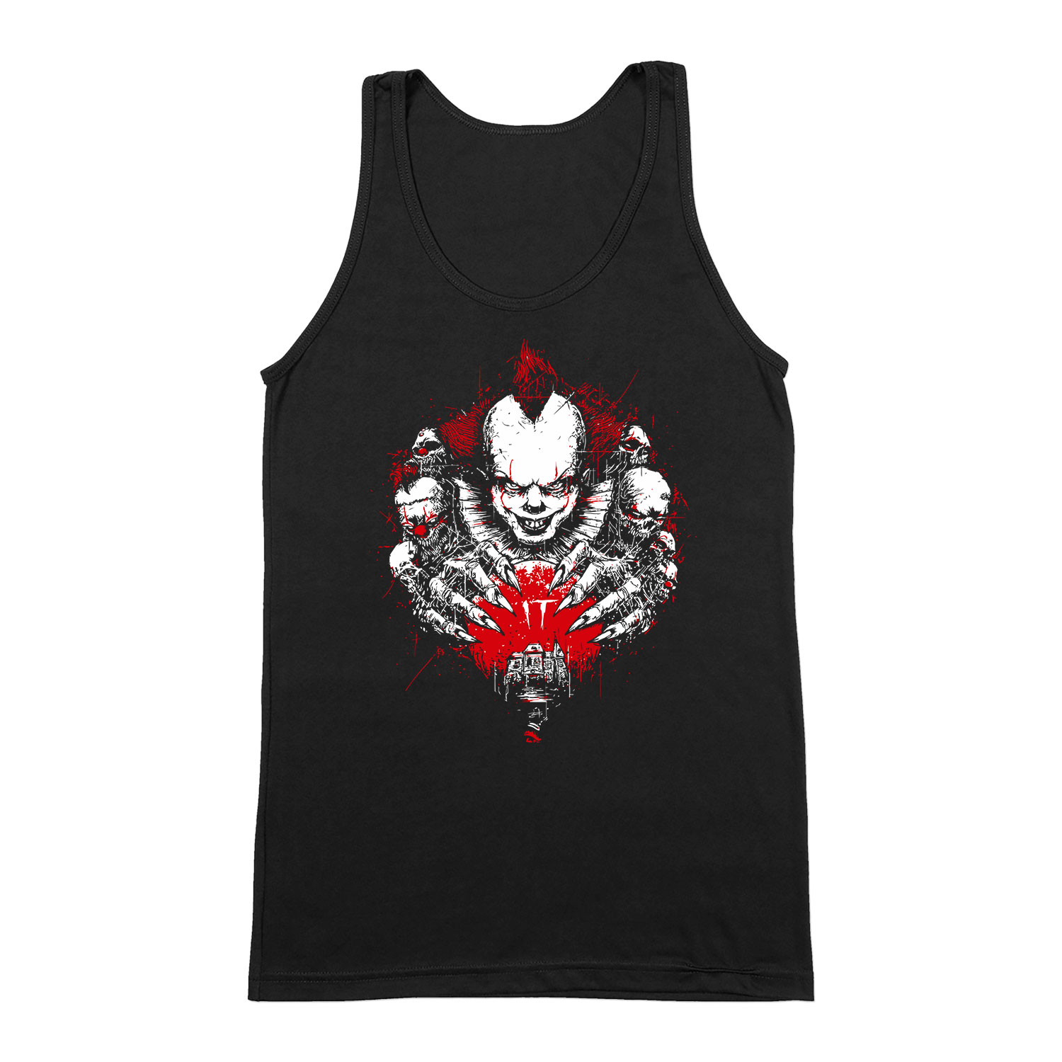 pennywise stephen king at it Fekete Férfi Trikó