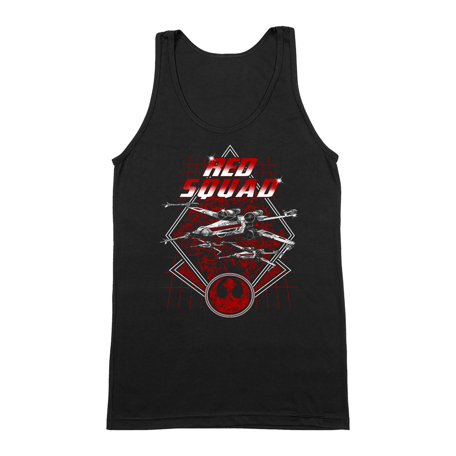 star wars red squad x-szárnyú Fekete Férfi Trikó