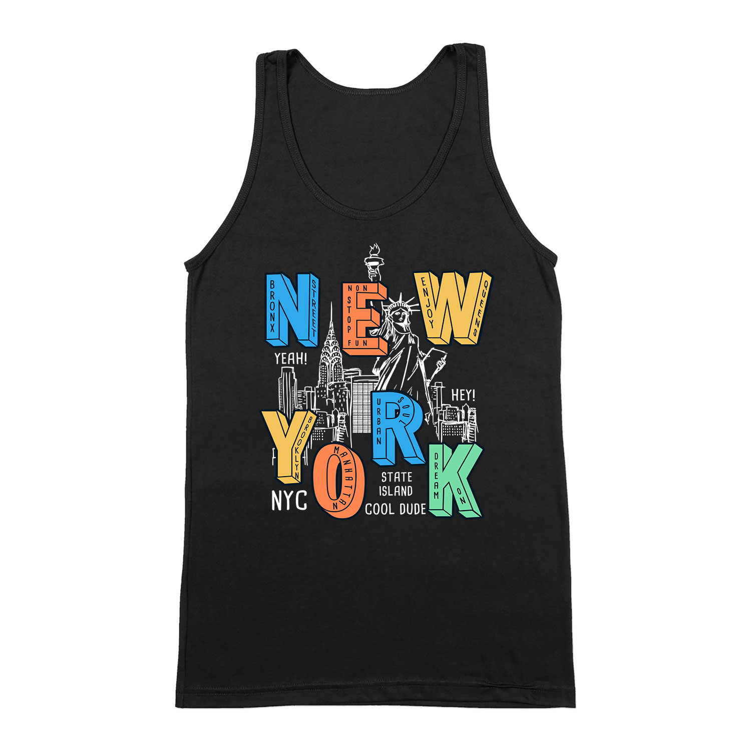 new york usa nyc Fekete Férfi Trikó
