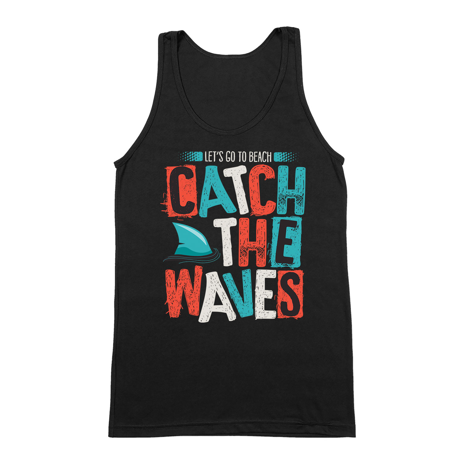nyár hullámok beach part waves Fekete Férfi Trikó