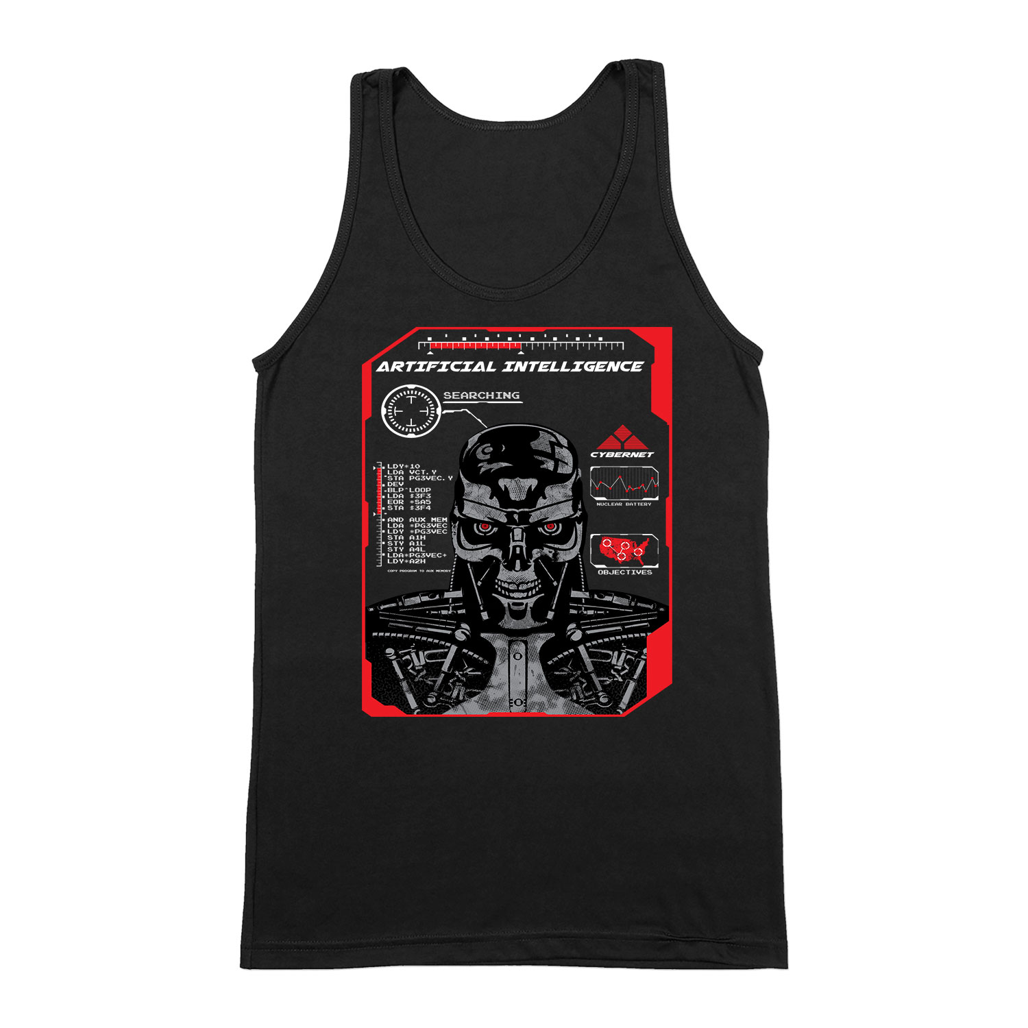 terminator skynet t800 Fekete Férfi Trikó