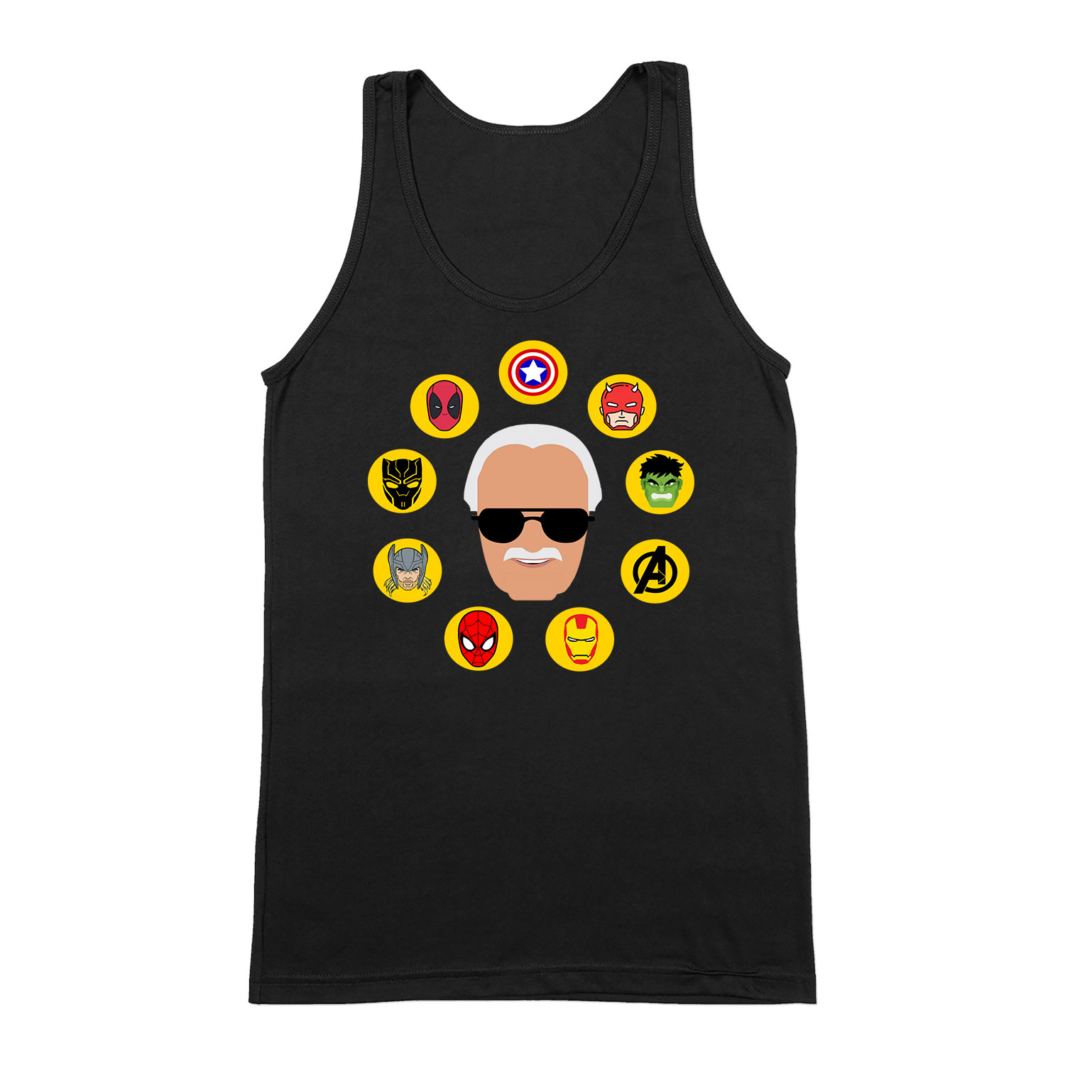 Marvel Stan lee bosszúállók thor hulk pókember vasember Fekete Férfi Trikó