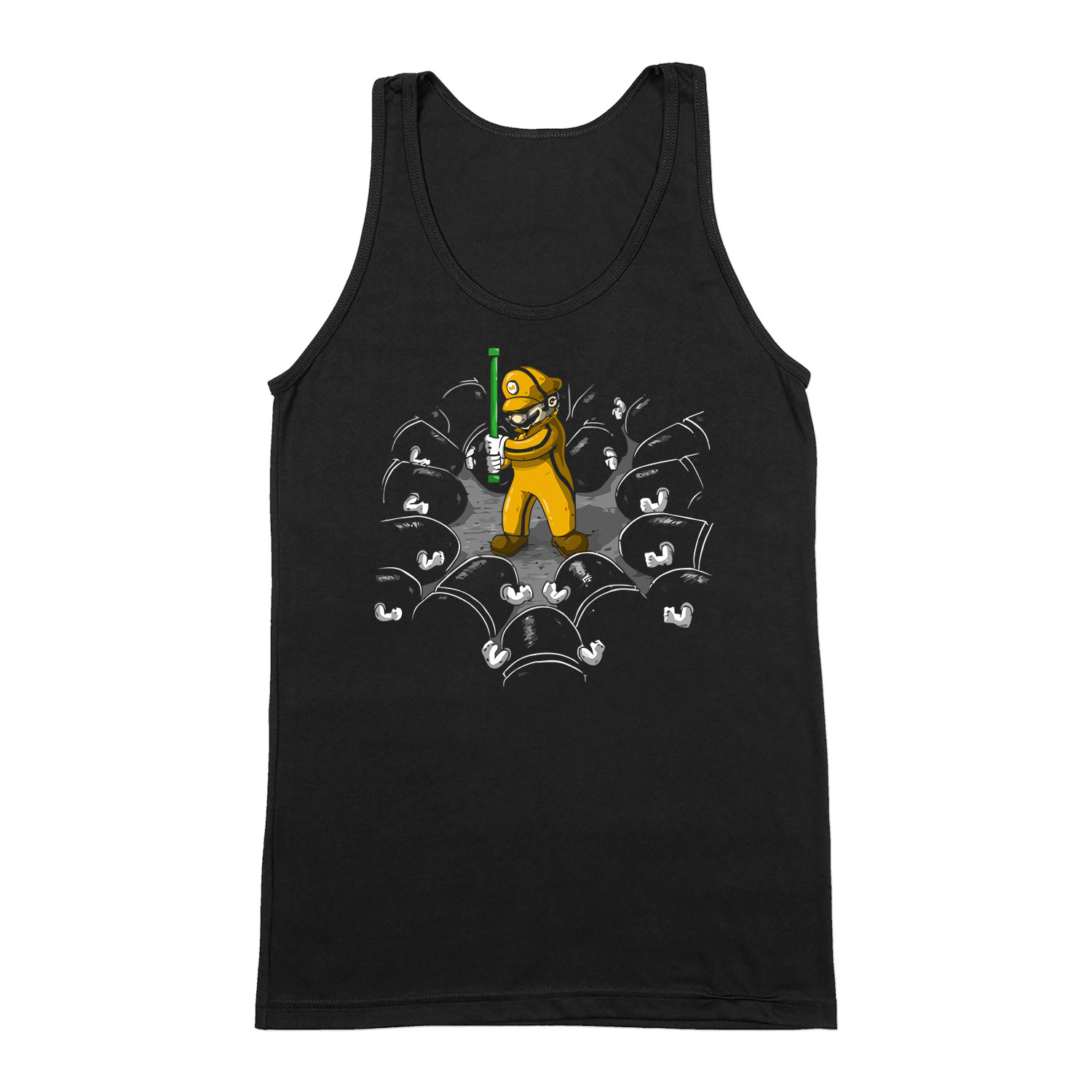 kill bill super mario humor Fekete Férfi Trikó