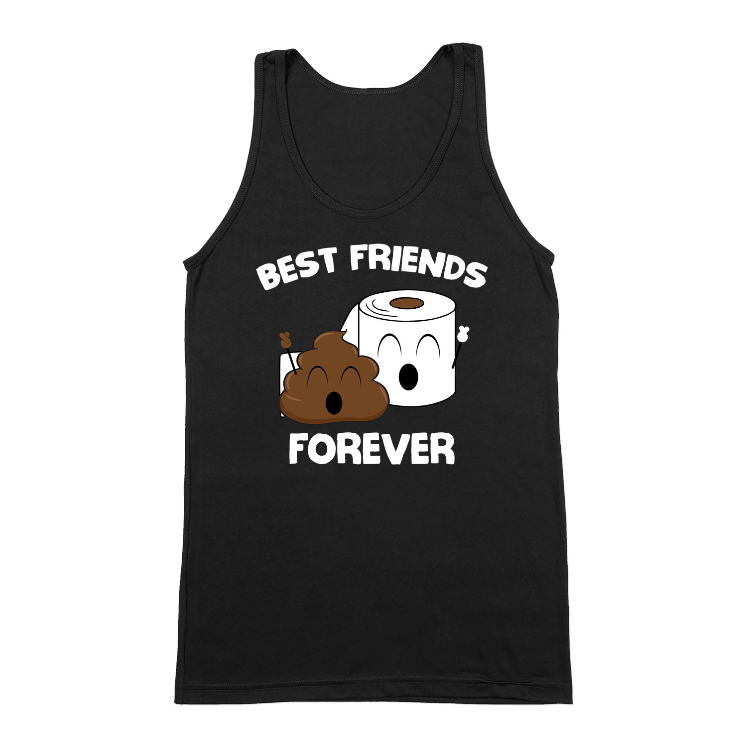 bff best friends kaki kaka wc papír Fekete Férfi Trikó
