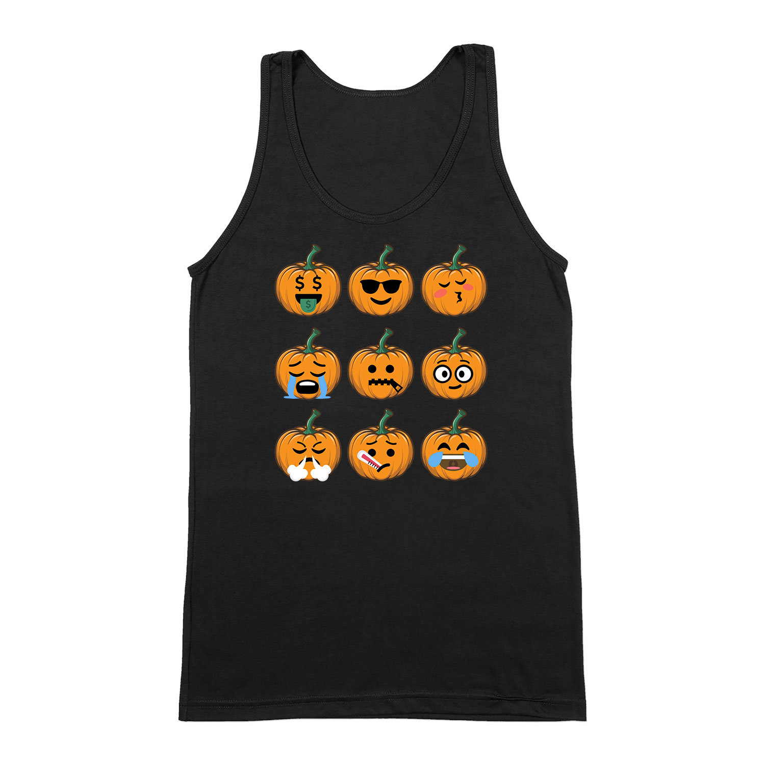 emoji tök halloween Fekete Férfi Trikó