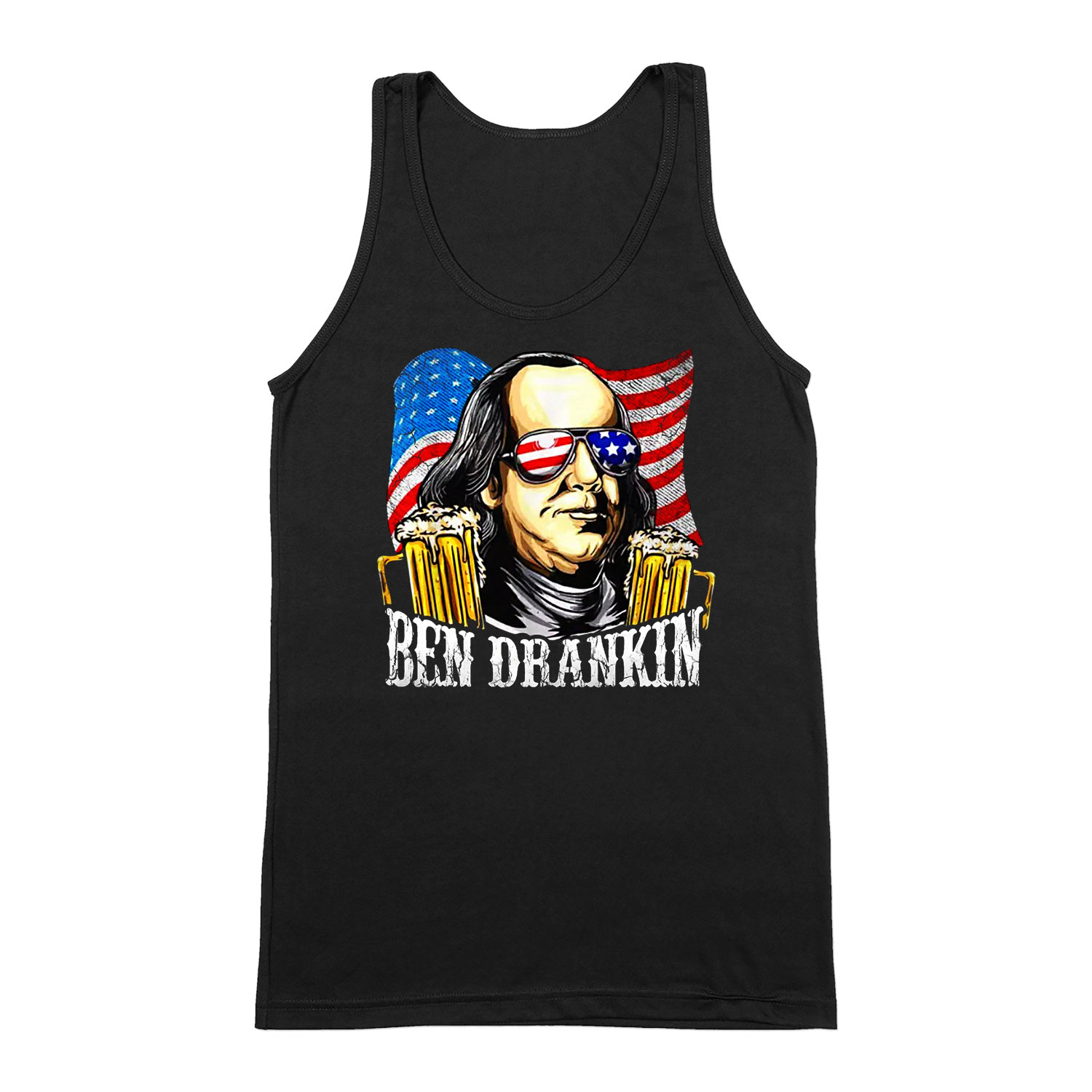 sör alkohol benjamin franklin humor Fekete Férfi Trikó