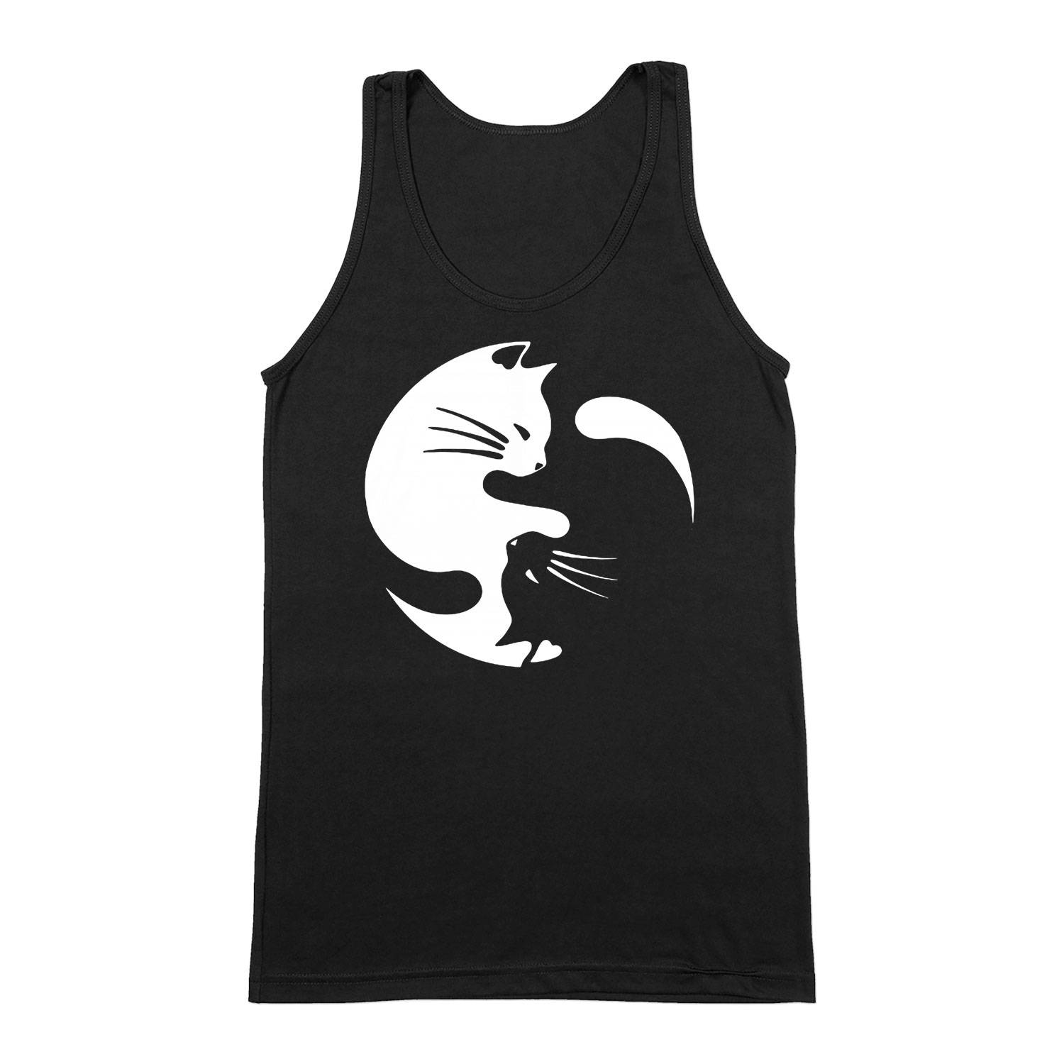 yin yang cicák cicás cica macskás Fekete Férfi Trikó