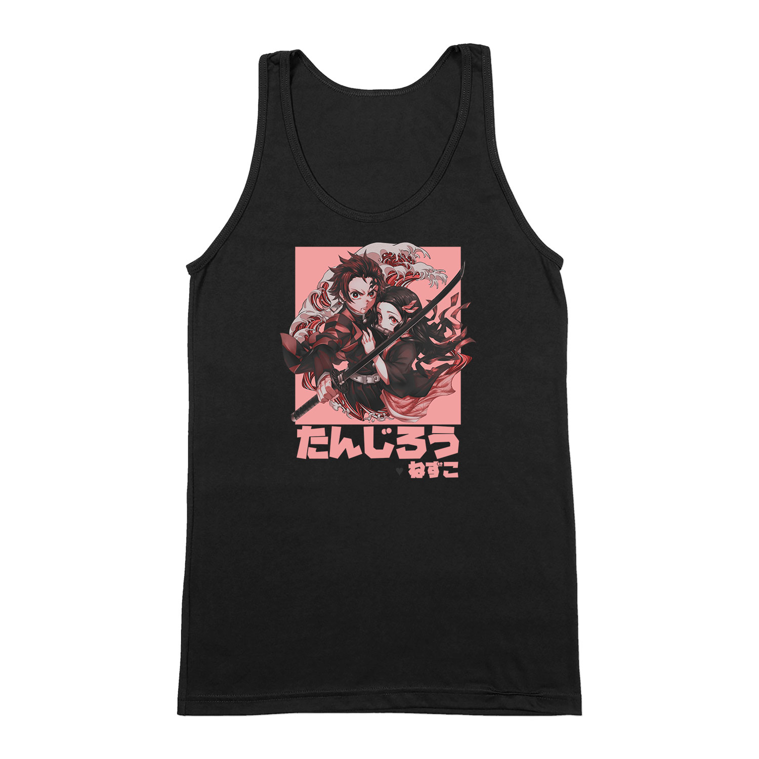 demon slayer tanjiro nezuko Fekete Férfi Trikó