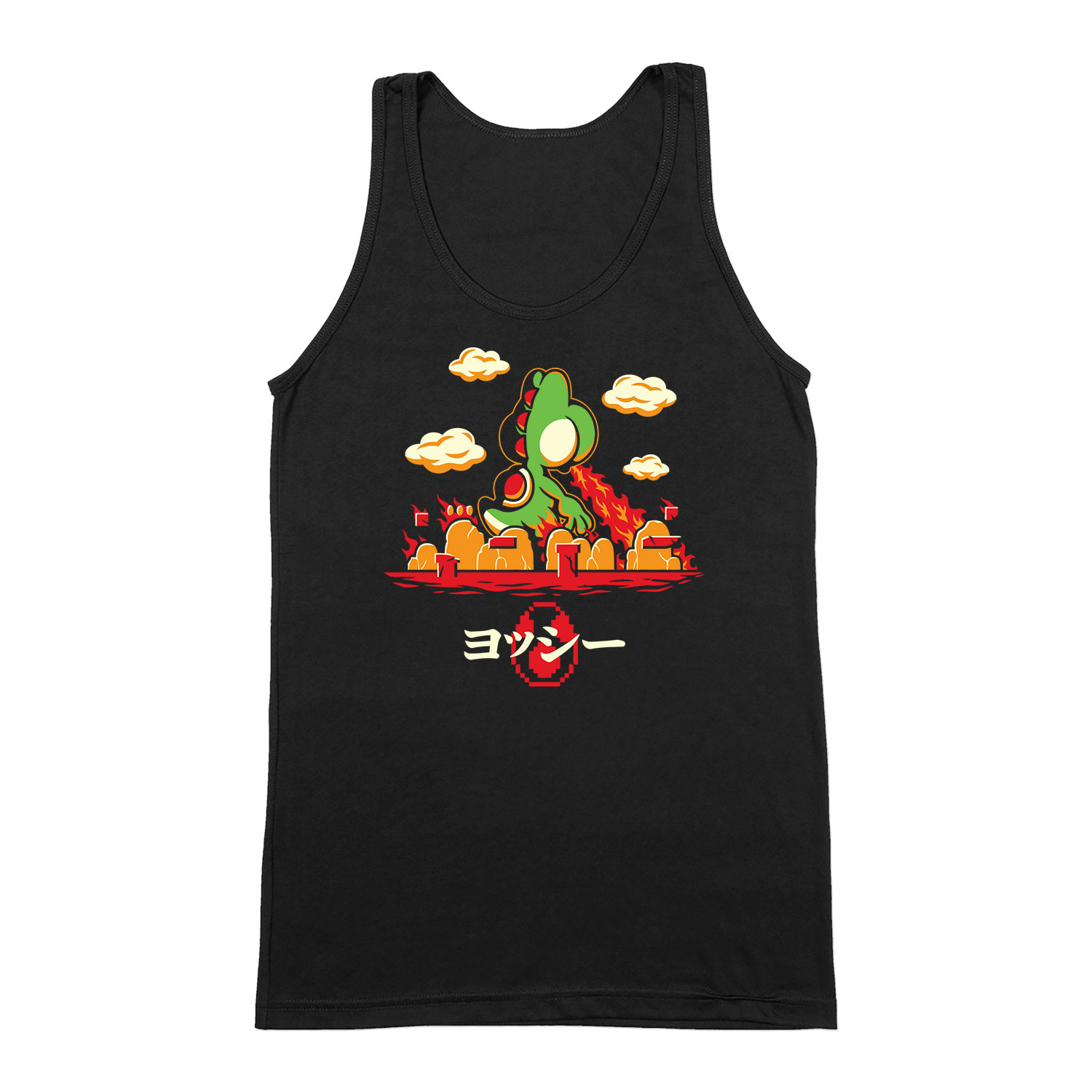 yoshi super mario Fekete Férfi Trikó