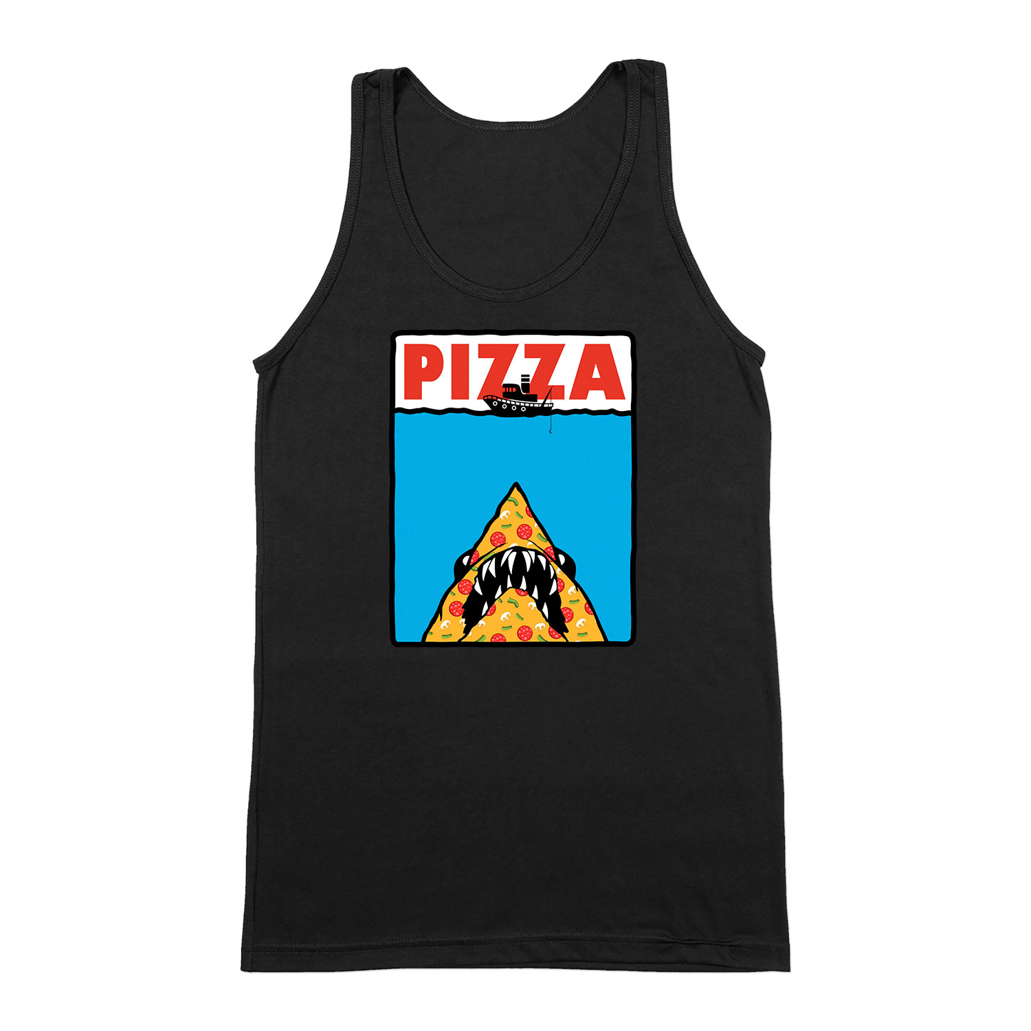 pizza pizza shark cápa Fekete Férfi Trikó