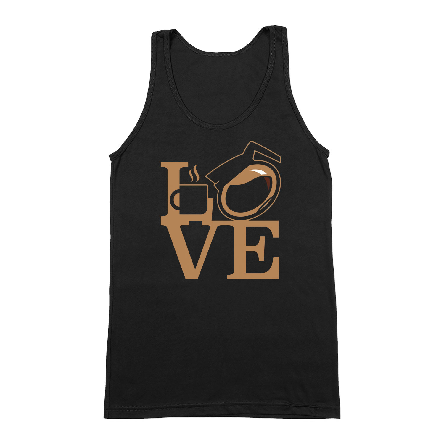 coffee love kávé  Fekete Férfi Trikó